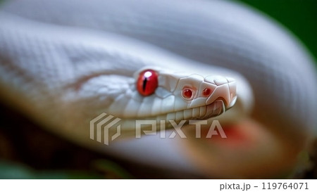 魔術ペン✨赤目白蛇アルビノ 飛鳥さんのお父様にいただいた蛇の文鎮🐍 白蛇様になりました